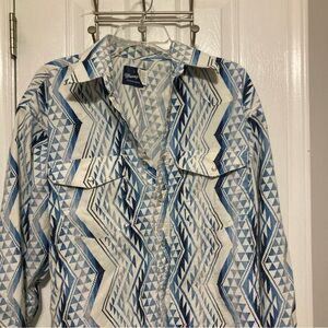 Vintage Wrangler Aztec Southwestern Pearl Snap Shirt